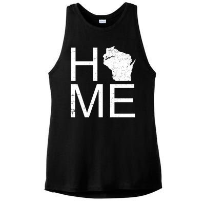 Home Wisconsin State Pride Vintage Ladies PosiCharge Tri-Blend Wicking Tank