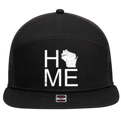 Home Wisconsin State Pride Vintage 7 Panel Mesh Trucker Snapback Hat