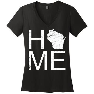 Home Wisconsin State Pride Vintage Women's V-Neck T-Shirt