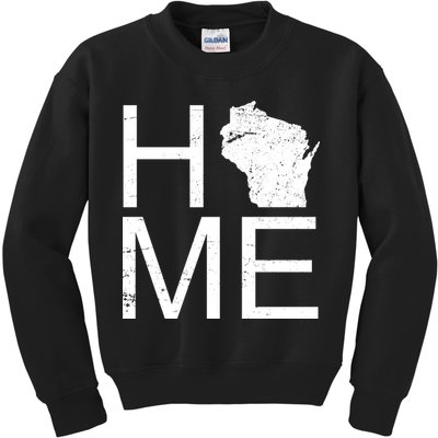 Home Wisconsin State Pride Vintage Kids Sweatshirt