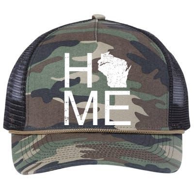 Home Wisconsin State Pride Vintage Retro Rope Trucker Hat Cap