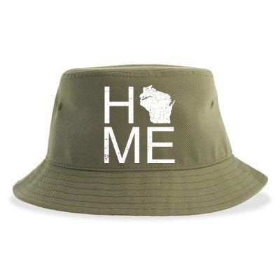 Home Wisconsin State Pride Vintage Sustainable Bucket Hat