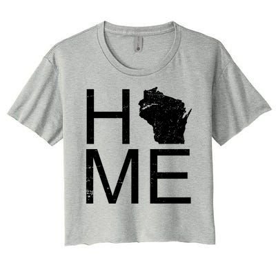 Home Wisconsin State Pride Vintage Women's Crop Top Tee