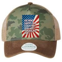 He Who Saves His Country Does Not Violate Any Law Legacy Tie Dye Trucker Hat