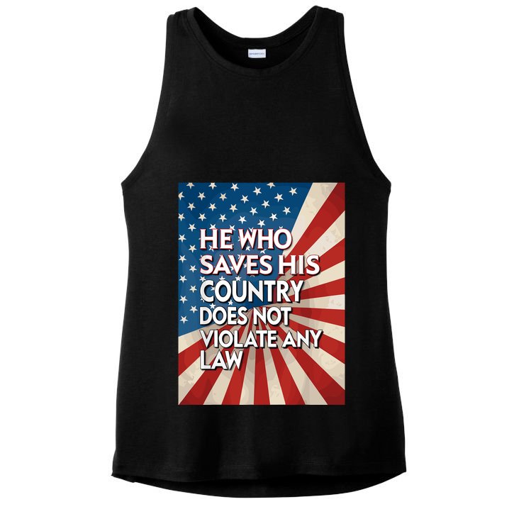 He Who Saves His Country Does Not Violate Any Law Ladies PosiCharge Tri-Blend Wicking Tank