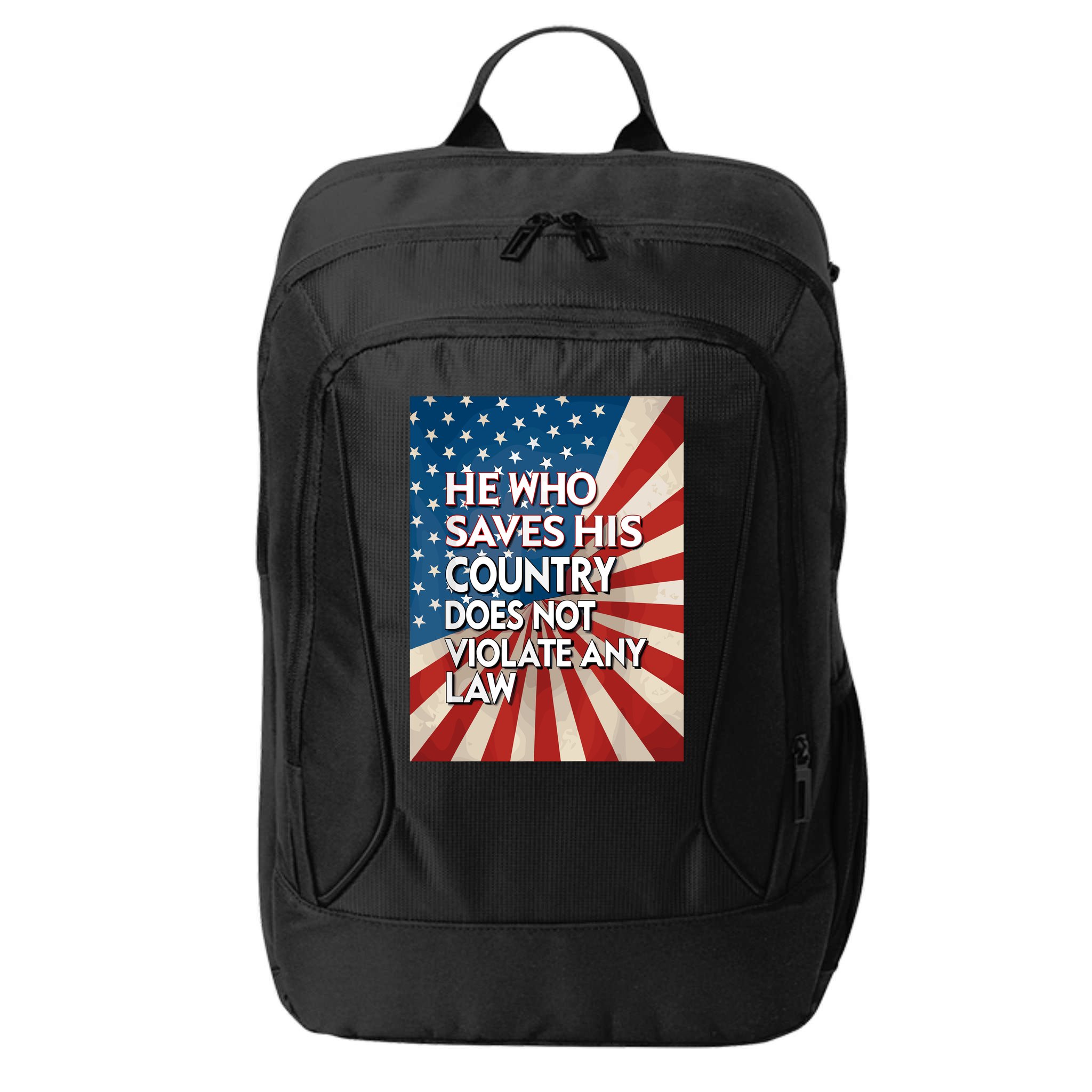 He Who Saves His Country Does Not Violate Any Law City Backpack