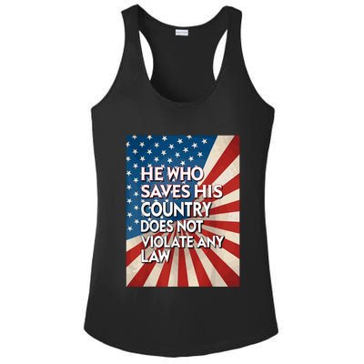 He Who Saves His Country Does Not Violate Any Law Ladies PosiCharge Competitor Racerback Tank
