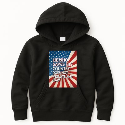 He Who Saves His Country Does Not Violate Any Law Kids Hoodie