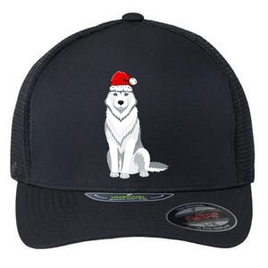 Husky Wearing Santa Hat Xmas Husky Dog Lover Christmas Cool Gift Flexfit Unipanel Trucker Cap