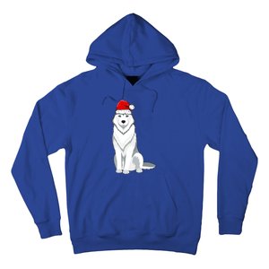 Husky Wearing Santa Hat Xmas Husky Dog Lover Christmas Cool Gift Hoodie