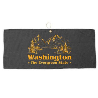 Home W.A.S.H.I.N.G.T.O.N State The Evergreen State Large Microfiber Waffle Golf Towel