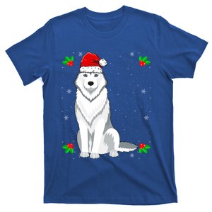 Husky Wearing Santa Hat Xmas Christmas Husky Dog Lover Cute Gift T-Shirt