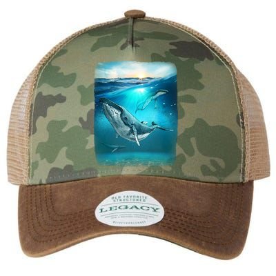 Humpback Whale Sea Ocean Legacy Tie Dye Trucker Hat