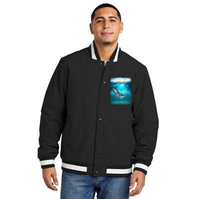 Humpback Whale Sea Ocean Insulated Varsity Jacket