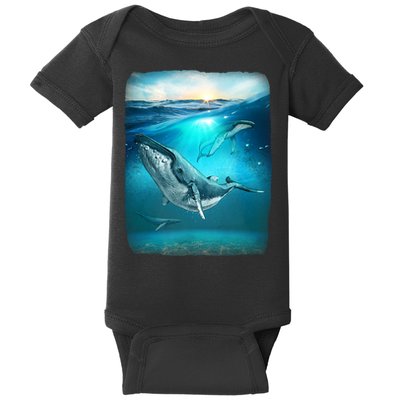 Humpback Whale Sea Ocean Baby Bodysuit