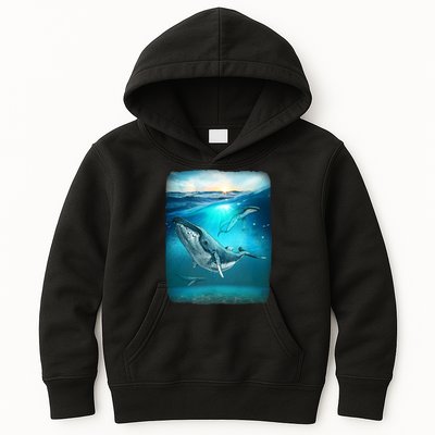 Humpback Whale Sea Ocean Kids Hoodie