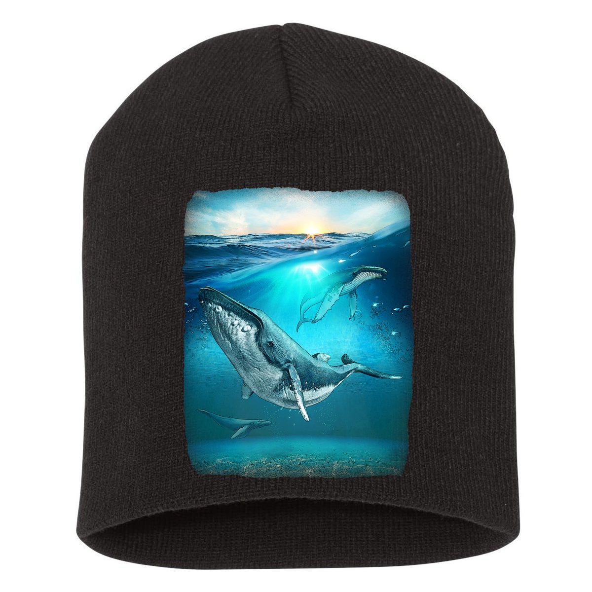 Humpback Whale Sea Ocean Short Acrylic Beanie