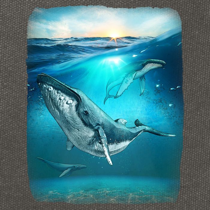 Humpback Whale Sea Ocean Cotton Canvas Backpack