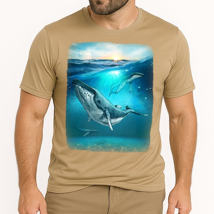 Humpback Whale Sea Ocean Cooling Performance Crew T-Shirt