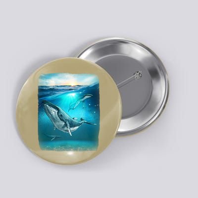 Humpback Whale Sea Ocean Button