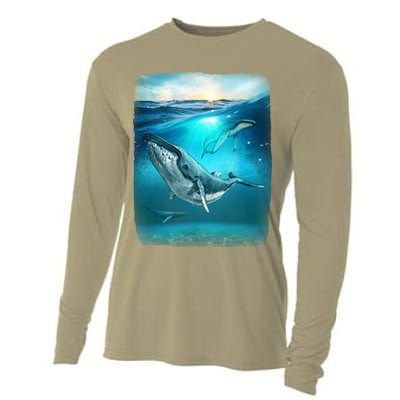 Humpback Whale Sea Ocean Cooling Performance Long Sleeve Crew