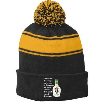 Harris Word Salad KamalaS Own Word Salad Dressing Humor Stripe Pom Pom Beanie