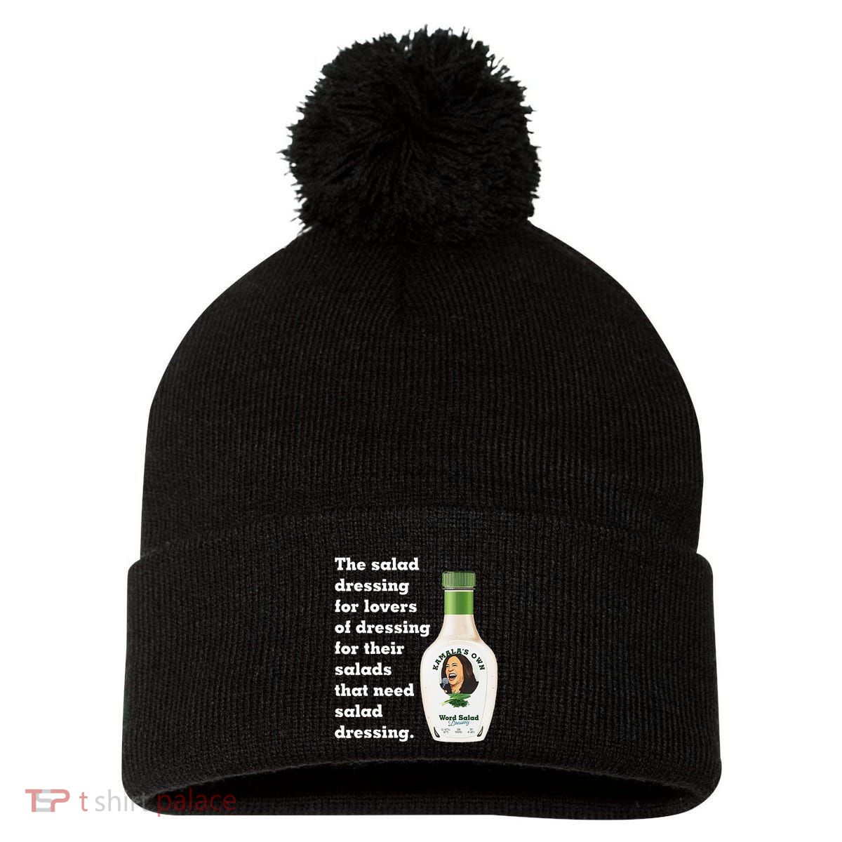 Harris Word Salad KamalaS Own Word Salad Dressing Humor Pom Pom 12in Knit Beanie