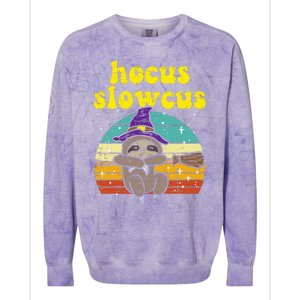 Halloween Witch Sloth Retro Animal Print Adorable and Magical Colorblast Crewneck Sweatshirt