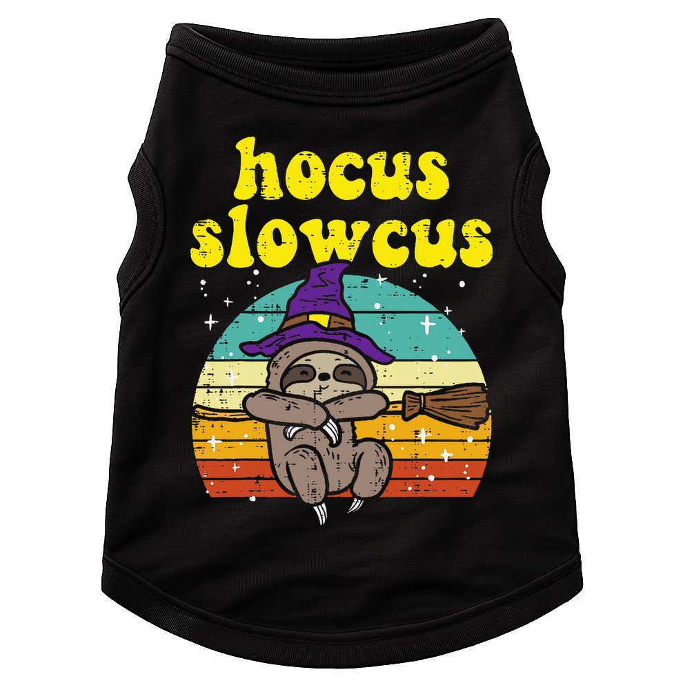 Halloween Witch Sloth Retro Animal Print Adorable and Magical Doggie Tank