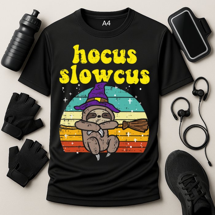 Halloween Witch Sloth Retro Animal Print Adorable and Magical Cooling Performance Crew T-Shirt