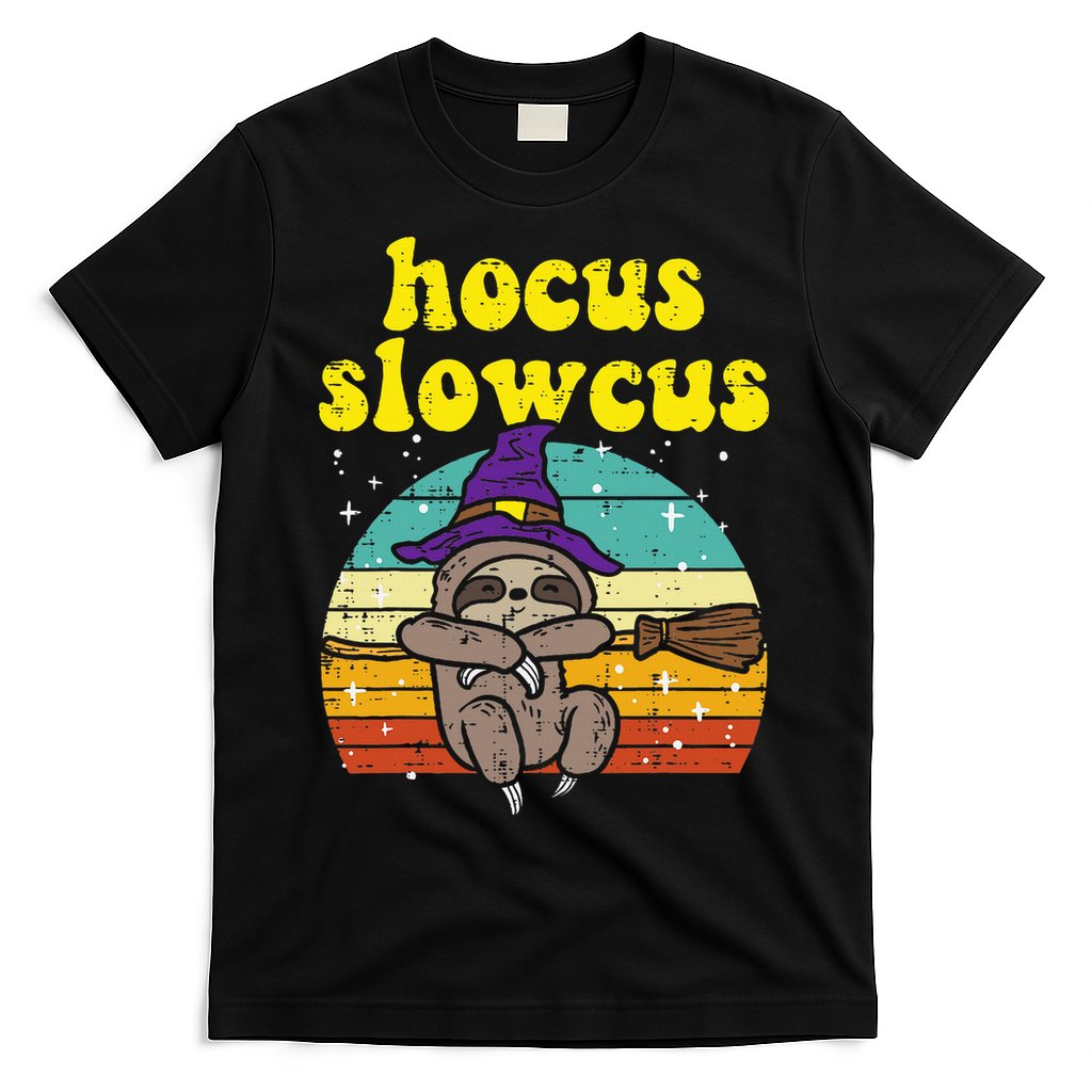 Halloween Witch Sloth Retro Animal Print Adorable and Magical T-Shirt