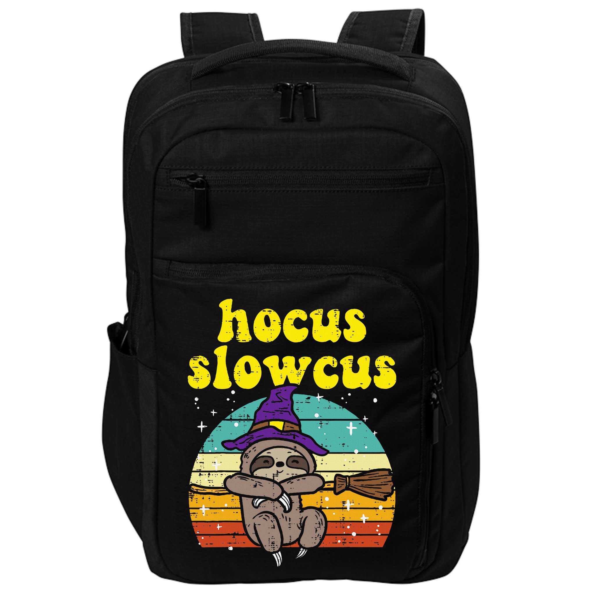 Halloween Witch Sloth Retro Animal Print Adorable and Magical Impact Tech Backpack
