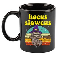 Halloween Witch Sloth Retro Animal Print Adorable and Magical 11oz C Handle Ceramic Mug