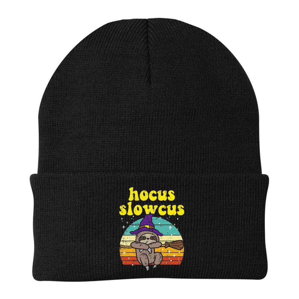 Halloween Witch Sloth Retro Animal Print Adorable and Magical Beanie