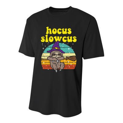 Halloween Witch Sloth Retro Animal Print Adorable and Magical Youth Performance Sprint T-Shirt