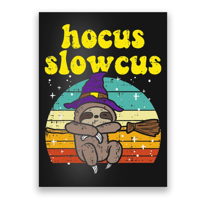 Halloween Witch Sloth Retro Animal Print Adorable and Magical Poster