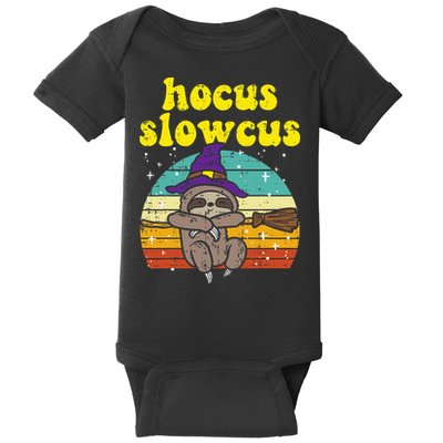 Halloween Witch Sloth Retro Animal Print Adorable and Magical Baby Bodysuit