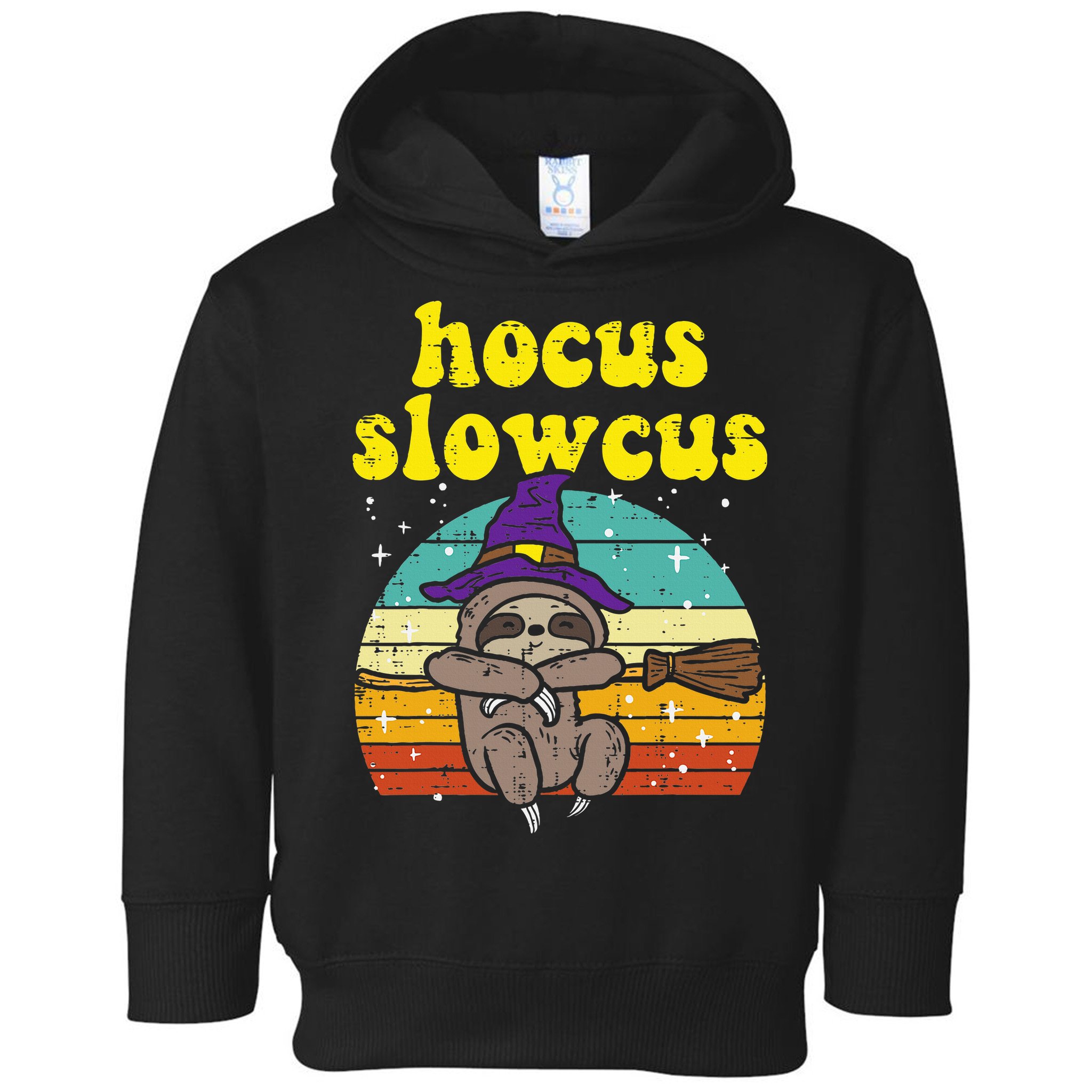 Halloween Witch Sloth Retro Animal Print Adorable and Magical Toddler Hoodie