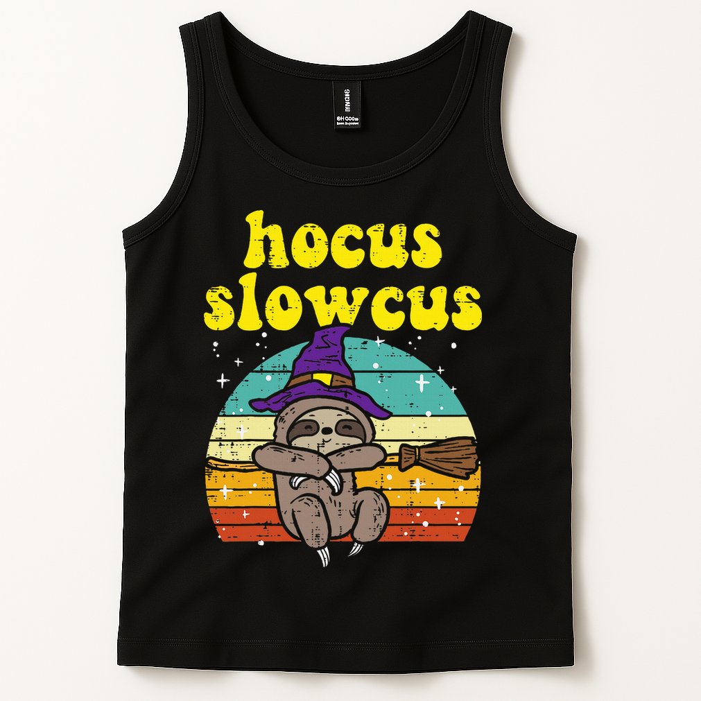Halloween Witch Sloth Retro Animal Print Adorable and Magical Tank Top