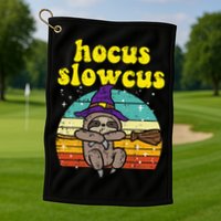 Halloween Witch Sloth Retro Animal Print Adorable and Magical Golf Towel