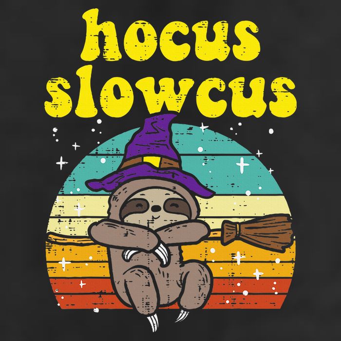 Halloween Witch Sloth Retro Animal Print Adorable and Magical Golf Towel