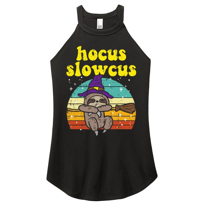 Halloween Witch Sloth Retro Animal Print Adorable and Magical Women's Perfect Tri Rocker Tank