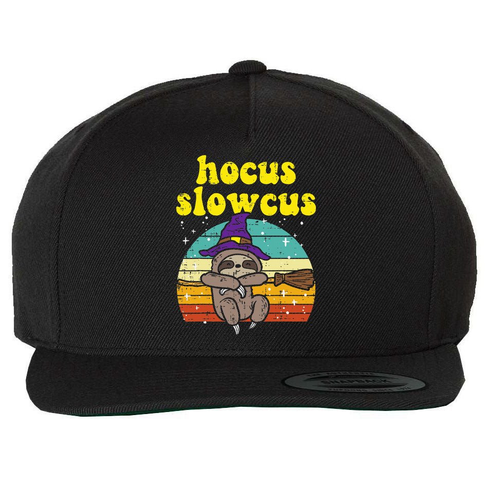 Halloween Witch Sloth Retro Animal Print Adorable and Magical Wool Snapback Cap