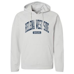 Helena West Side Montana Style Blue Performance Fleece Hoodie