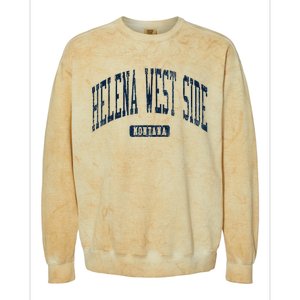 Helena West Side Montana Style Blue Colorblast Crewneck Sweatshirt