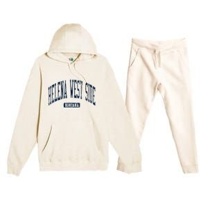 Helena West Side Montana Style Blue Premium Hooded Sweatsuit Set