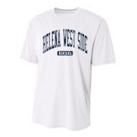 Helena West Side Montana Style Blue Performance Sprint T-Shirt