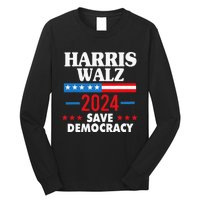 Harris Walz Save Democracy Long Sleeve Shirt