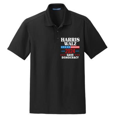 Harris Walz Save Democracy Dry Zone Grid Polo