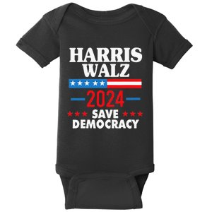 Harris Walz Save Democracy Baby Bodysuit